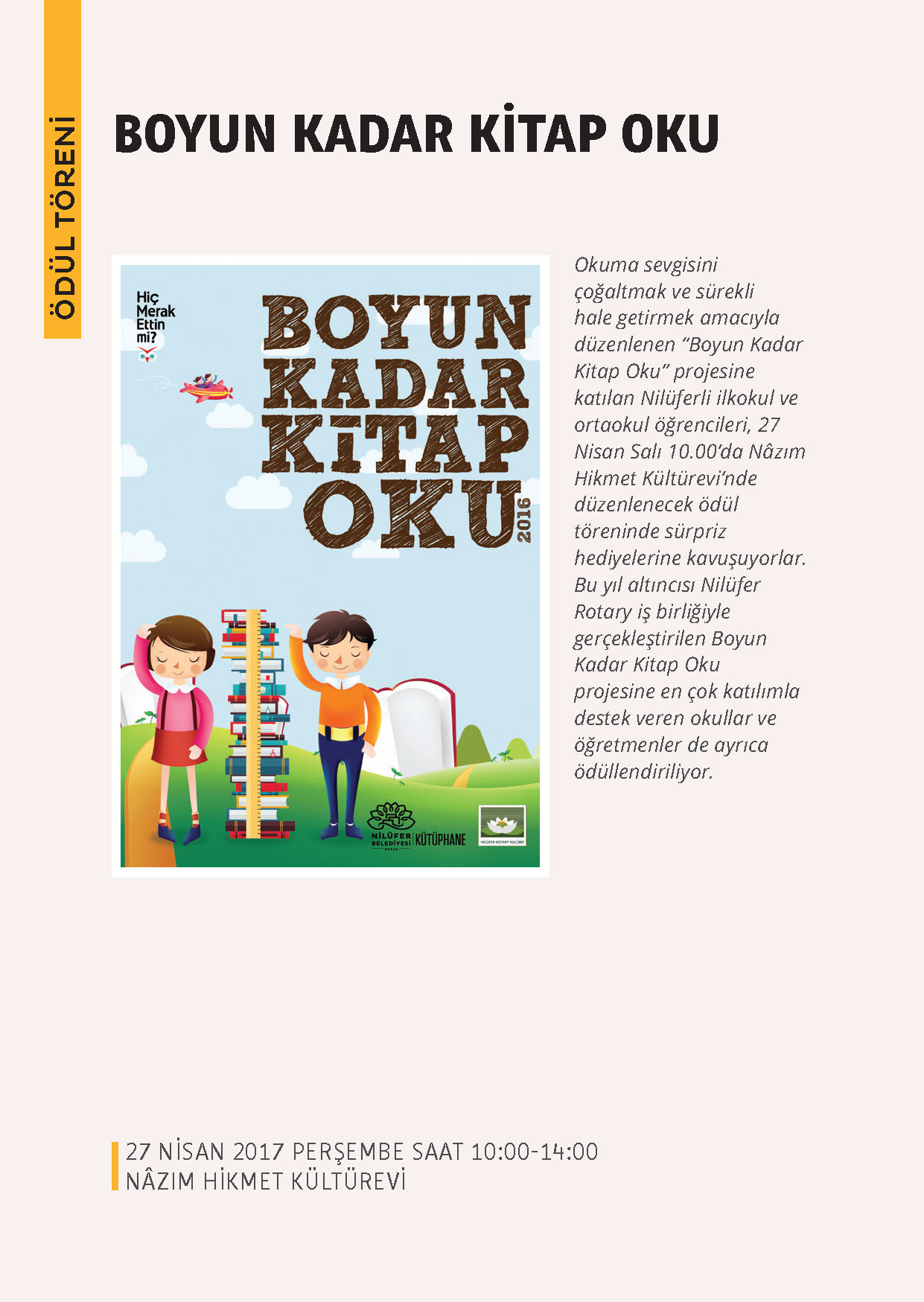 Boyun Kadar Kitap Oku | Ödül Töreni