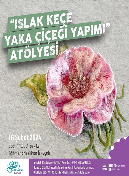 Islak Keçe Yaka Çiçeği Yapımı Atölyesi