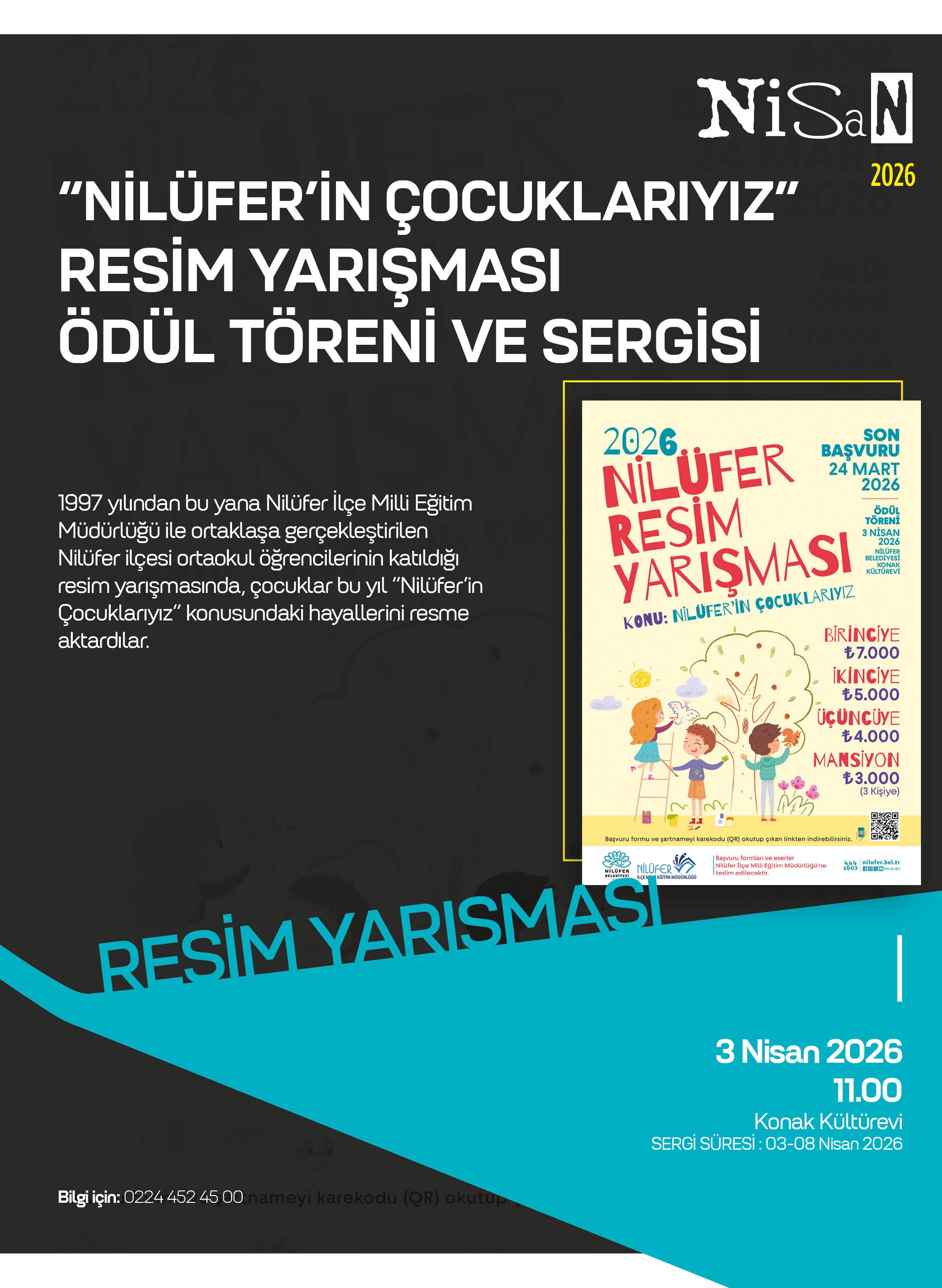 “Nilüfer'in Çocuklarıyız” 2026 Resim Yarışması Ödül Töreni ve Sergisi