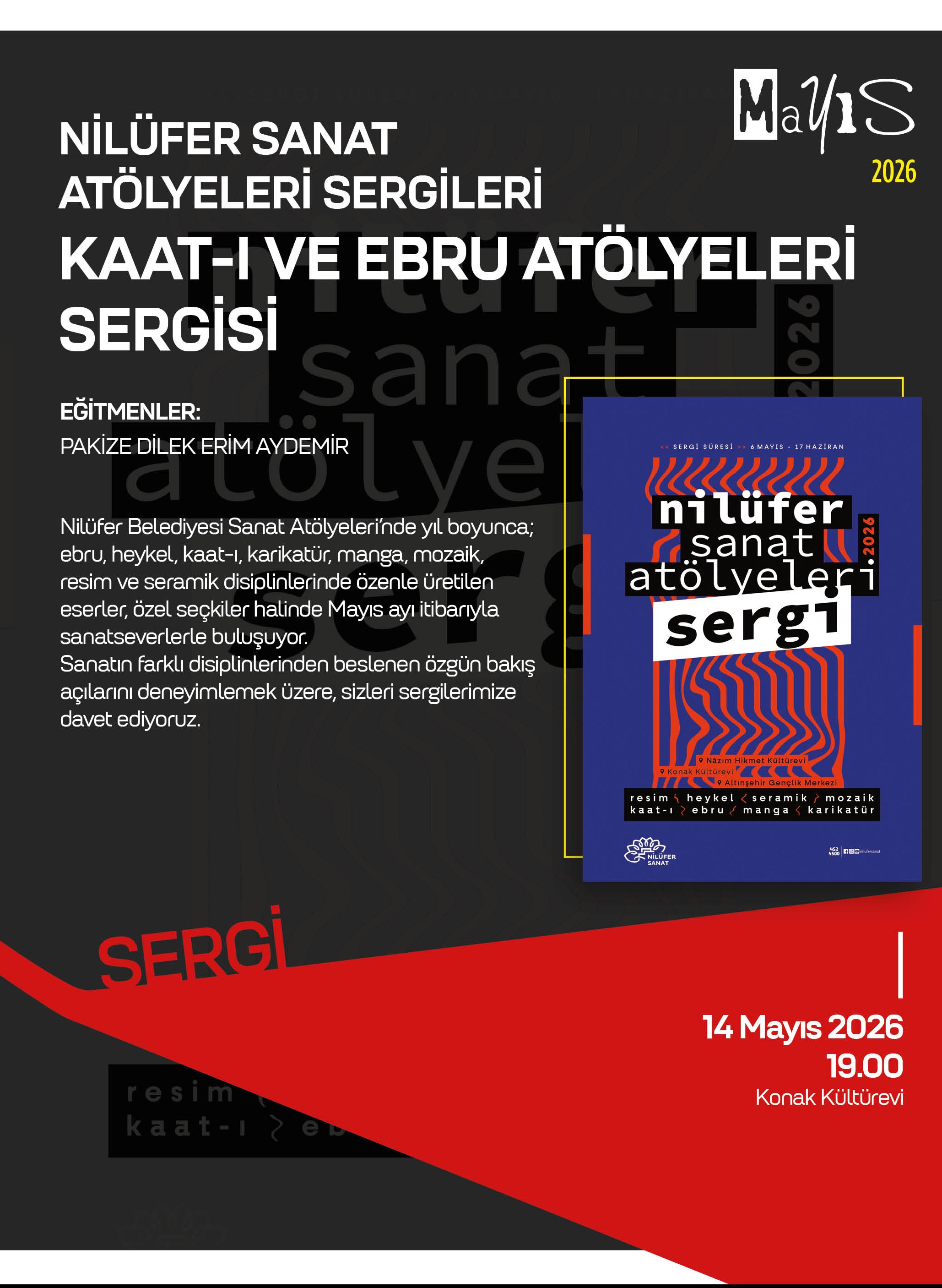 NİLÜFER SANAT ATÖLYELERİ SERGİLERİ KAAT-I VE EBRU ATÖLYELERİ SERGİSİ